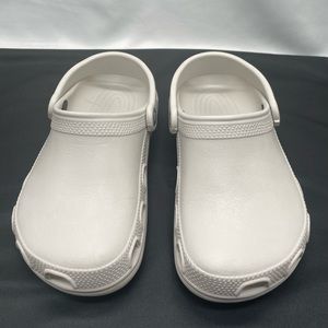 Crocs Unisex Clogs 2/4 Off White Ivory Rubber Adjustable Back Strap Lightweight